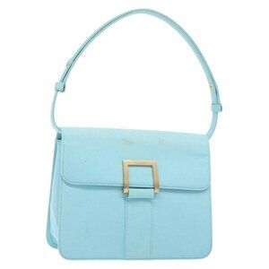 Authentic SAINT LAURENT Shoulder Bag Canvas Light Blue